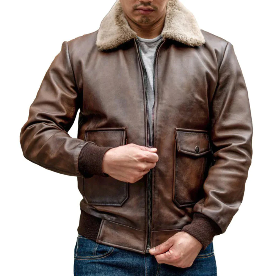 Pilot Men's Classsic Real Leather Jacket for Men – Trendy Leather Store